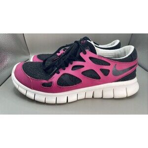 Nike Free Run 2 EXT Pink Fireberry Womens Size 8.5 Black White Running Gym